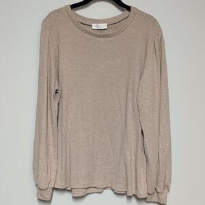 Beige Knit Women's Blouse